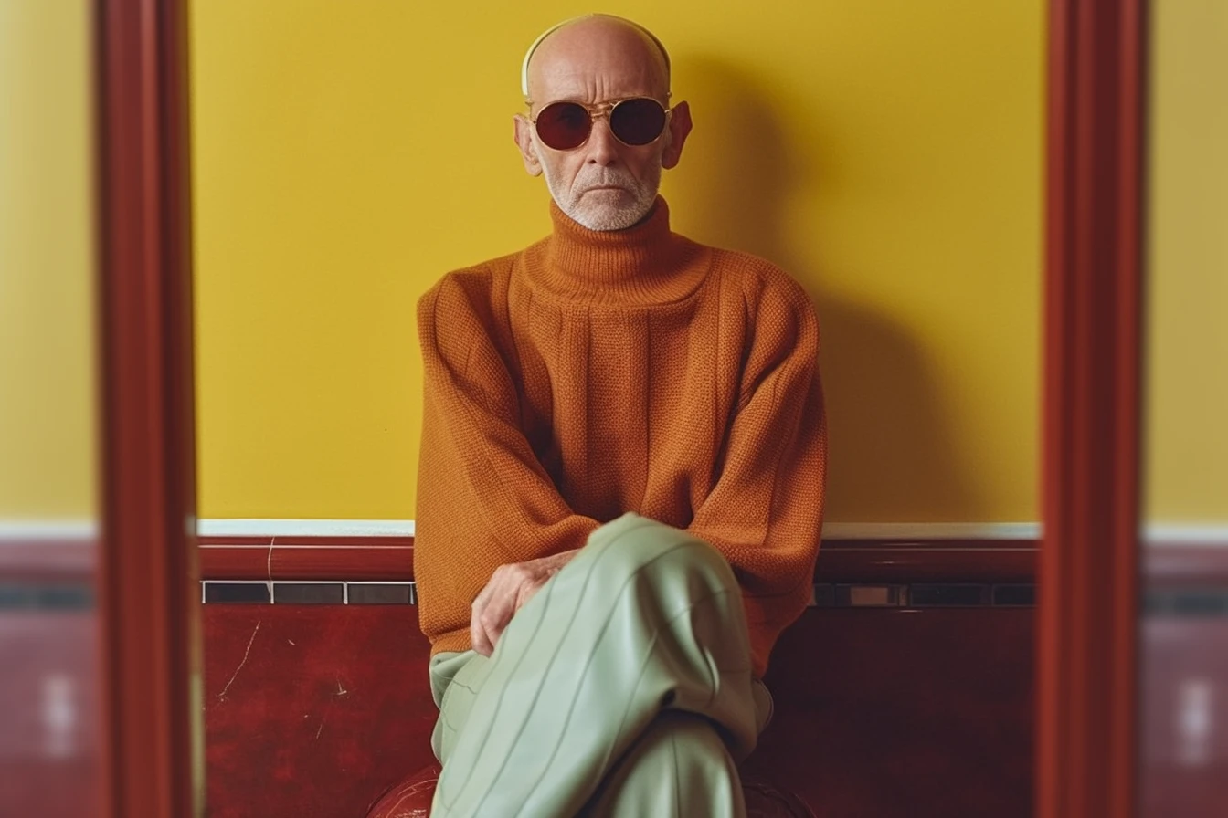 An old man not smiling